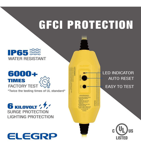 Cable Extensor Gfci De Restablecimiento Automático En Línea
