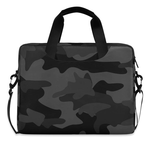 Negro Oscuro Camo Camuflaje Abstracto Geométrico Bolsa...