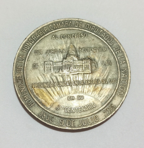 Medalla Homenaje Al Congreso Nacion 1916 - Numismatica