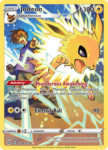 Jolteon Tg04/tg30 Brilliant Stars Gallery Sword & Shield