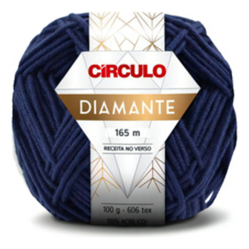 Lã Fio Diamante Círculo 165m 100g (tex 606) Cor 0557 - Anil Profundo