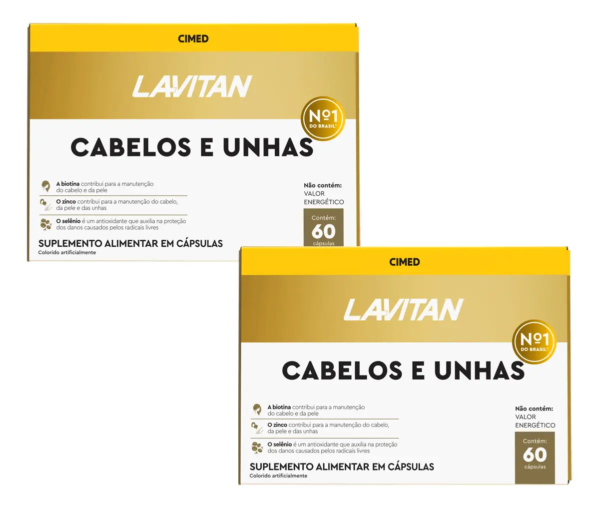 Lavitan Hair 120 Cápsulas Cabelos E Unhas (2 Caixas De 60) Sabor Sem sabor