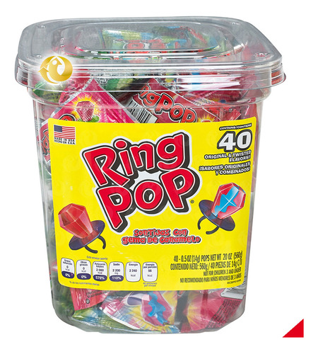 Dulces Para Niños Ring Pop X40u - Unidad a $2972