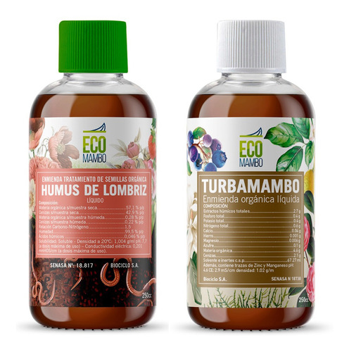 Ecomambo Humus De Lombriz Líquido 250ml Con Turbamambo 100ml