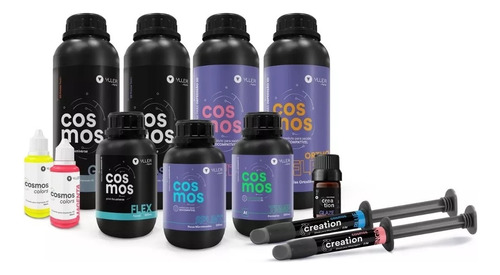 Kit Maquillajes X7 + Glaze Fotocurado Yller Cosmos Creation