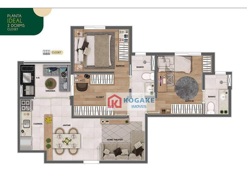 Apartamento Com 2 Dormitórios À Venda, 65 M² Por R$ 374.387,15 - Parque Industrial - São José Dos Campos/sp - Ap7315