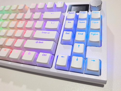 Teclado Mecânico Gamer Attack Shark K86 Rgb Tri-mode C/ Tela Branco Inglês Us