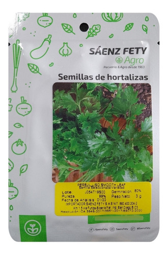 Semillas Hortalizas Perejil Liso Smooth Sobre Pequeño 3gr