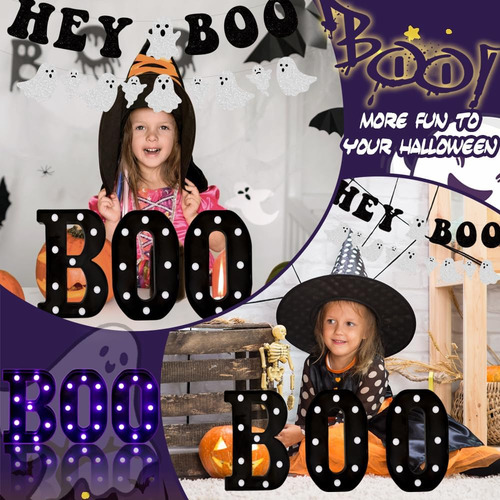 4 Pcs Decoración De Halloween Led Light Up Lights Boo Lights