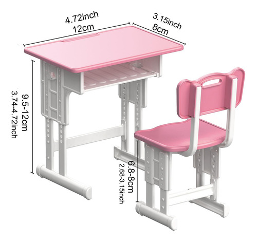 Juego De Escritorio Y Silla En Miniatura Para Casa De