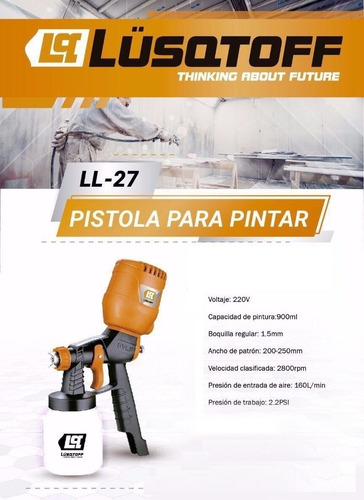 Imagen 5 de 7 de Maquina Pintar Latex Lusqtoff 450w Equipo Soplete Pistola