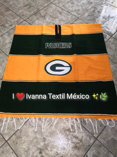 Imagen 2 de 7 de Jorongo Gabán Deportivo Nfl Green Bay Packers 100% Algodón