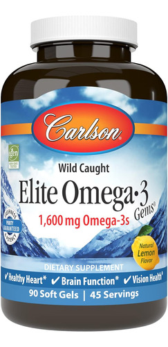 Carlson Elite Omega-3 Noruego 1600mg Epa Y Dha 90 Capsulas