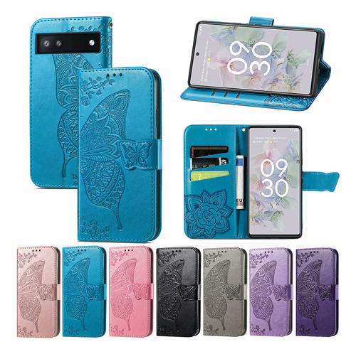 Estuche De Cuero Con Forma De Mariposa Para Google Pixel