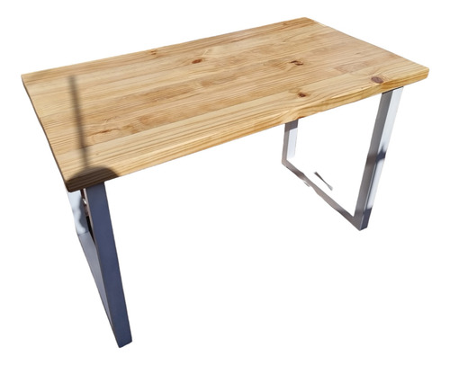Mesa Comedor De Madera De Pino Y Metal 160 X 70 X 75