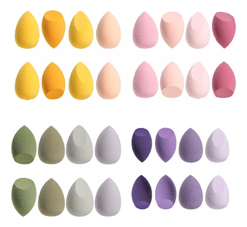 Esponjas De Maquillaje Huevera X8 Colores Bs-mall