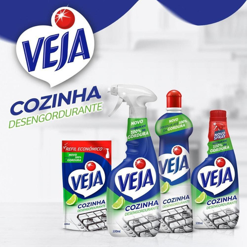 Imagem 3 de 7 de Limpador Desengordurante Veja 500ml Limão Pulverizador