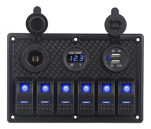 Yu Interruptor De Panel Oscilante Azul De Barra De Luz