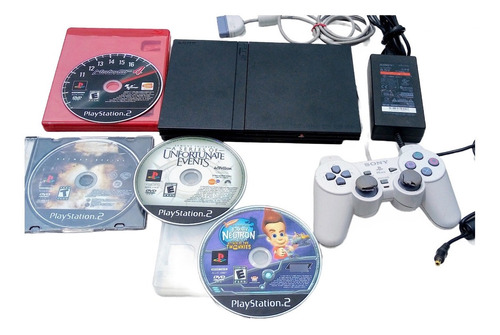Consola Sony 70001 Playstation 2 Slim Con Control + 4 Juegos