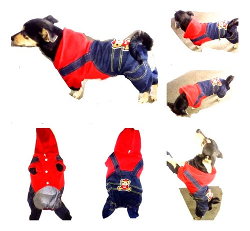 * Ropa Abrigo Perros Jardinero Jeans T S 27cm *