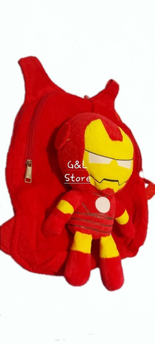 Morral Maleta Peluche Vengadores Iron Man Escolar