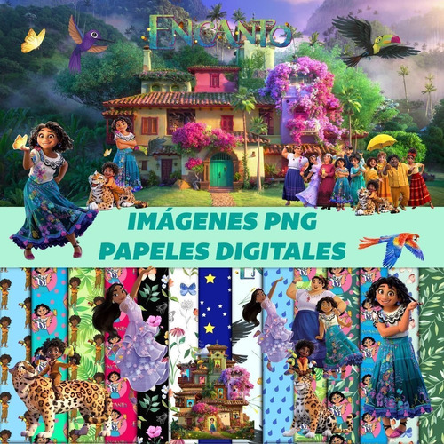 Kit Digital Encanto Disney Clipart Png + Papeles + Fondos