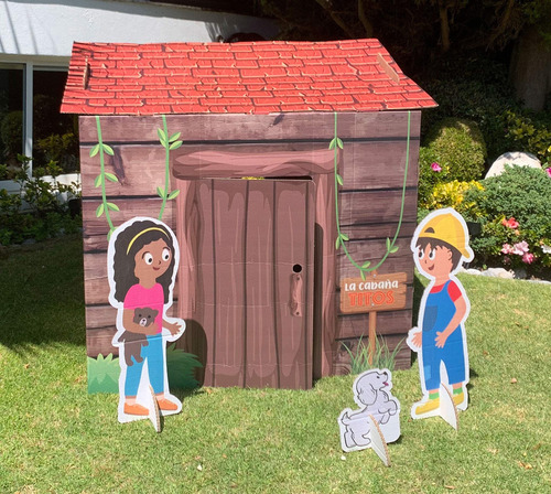 Flink Casita De Cartón Tipo Cabaña Con Personajes Pandilla Titos 120x112x72 Cm