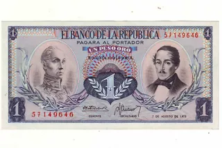 Colombia1 Peso Oro7 De Agosto De 1973