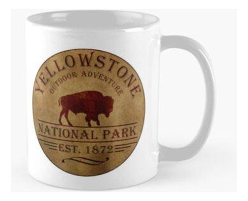 Taza Vintage Del Parque Nacional De Yellowstone Calidad Prem