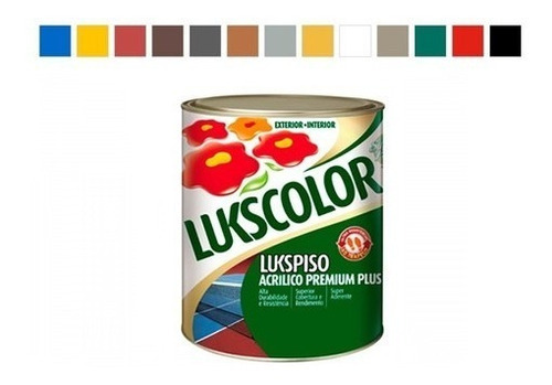 Tinta Piso Lukspiso 900ml 1/4 Tinta Premium Diversas Cores Cor Amarelo Demarcação