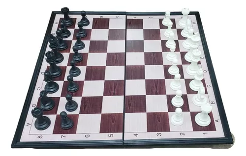 Jogo de xadrez dobrável de luxo, tabuleiro de xadrez magnético com