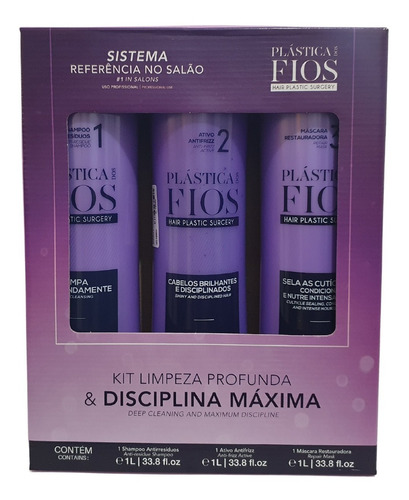 Escova Progressiva Plástica Dos Fios Cadiveu 3 X 1 Litro