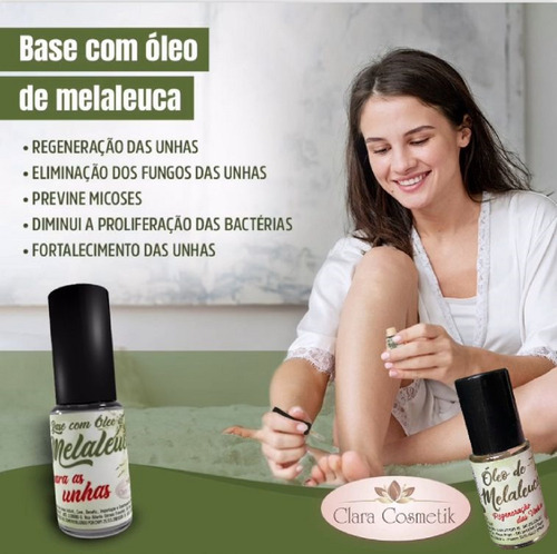 Base Regeneradora De Unhas Com Óleo Melaleuca Micoses Fungos