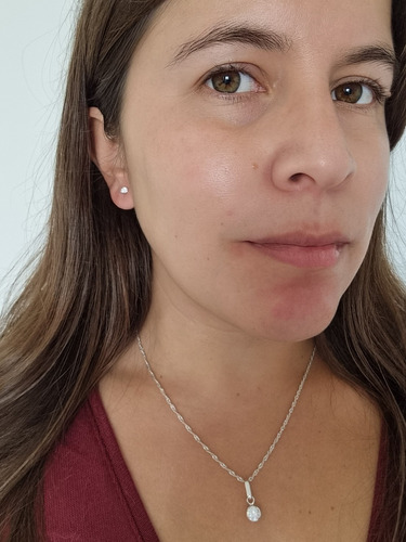 Collar Con Dije Punto De Luz, Cadena 45cms. Plata 925.