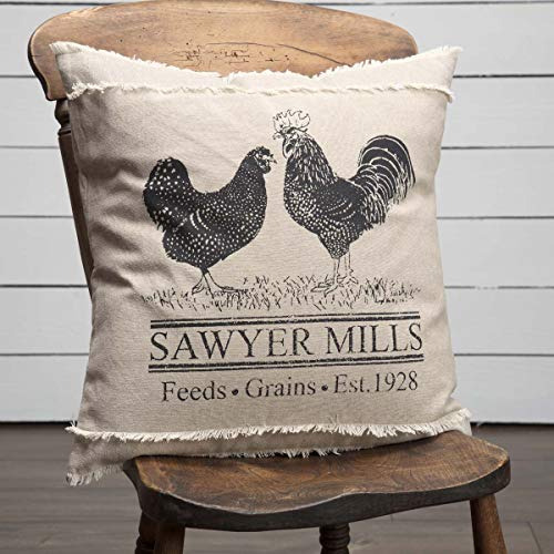 Farmhouse Pillows &amp; Throws - Sawyer Mill Tan Poultr...