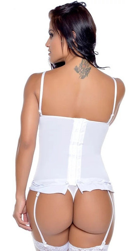 Imagem 5 de 9 de Corset Biju Frontal Strappy + Fio Dental + Meia 7/8 Sem Pé