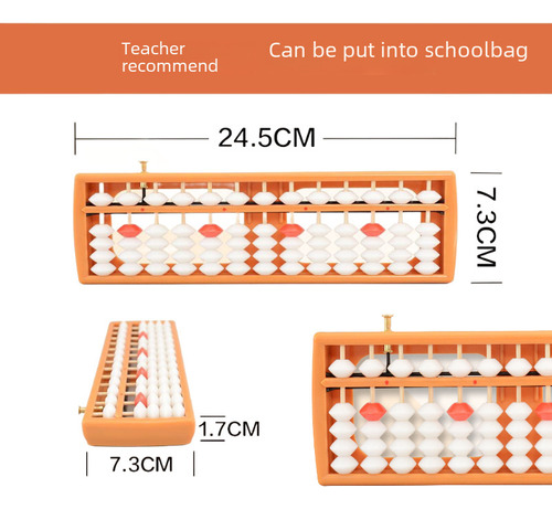 Conjunto 165 Com Moldura Preta E Vermelho - Kids Abacus De 13 Colunas