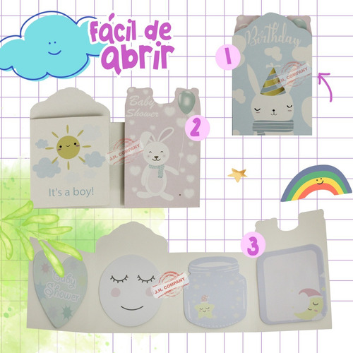 Imagen 3 de 5 de Set 4 Pcs Cartera Notas Adhesivas Kawaii Oficina Wj56-22