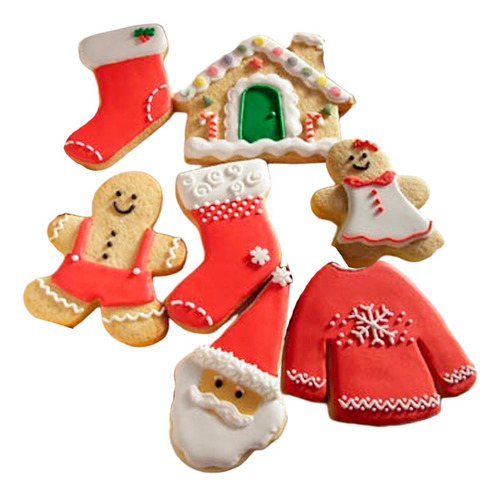 Cortadores De Galletas Navidad Santa Jengibre Sueter Bota M4