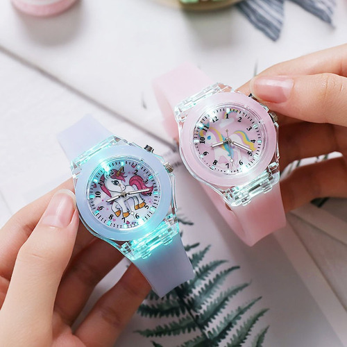 20 Relojes Niñas Unicornio Colorido Luminoso Regalo.mayoreo