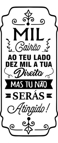 Adesivo Parede Salmo 91:7 Frase Mil Cairão Ai Teu Lado Cor Preto Fosco