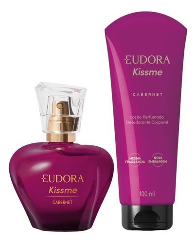 Presente Eudora Kiss Me Cabernet Colônia 50 Ml + Loção 100 M