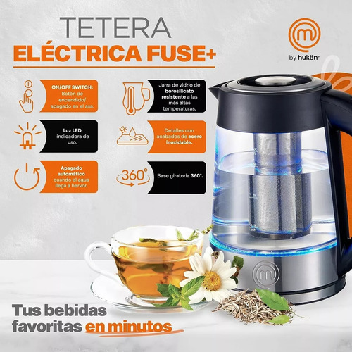 Tetéra Eléctrica 1.7 Litros Con Infusor Mk-k-2of Masterchef