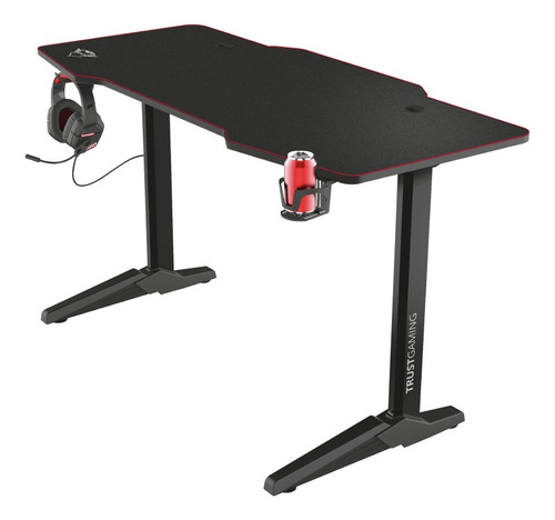 Escritorio gamer Trust GXT 1175 Imperius acero de 140cm x 66cm negro