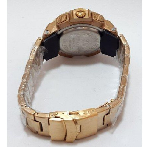 Relógio Masculino Moderno Grande E Estiloso Luxo Dourado