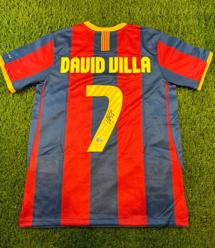 Camiseta Autografiada Por David Villa Con Coa Beckett