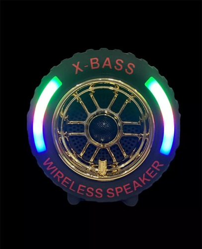 Caixa De Som Roda Pneu X-bass 20w Com Led Rgb Cor Vermelho
