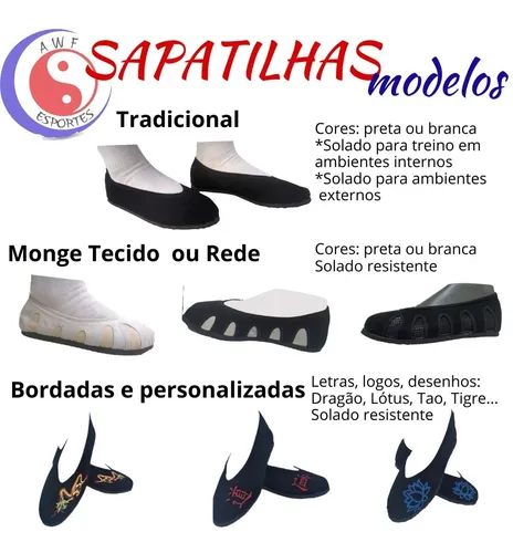 Sapatilha de store kung fu