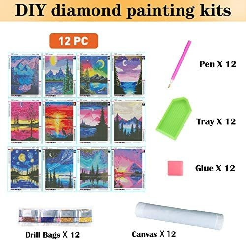 Imagen 3 de 9 de Pintura De Diamantes 5d X12 Kits Paisajes