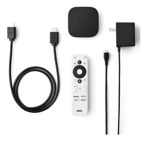 Chromescat 4k Tv Box Onn Google Tv Control Remoto Por Voz Negro De Voz